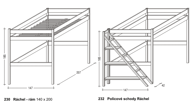 RÁCHEL palanda s policovými schody